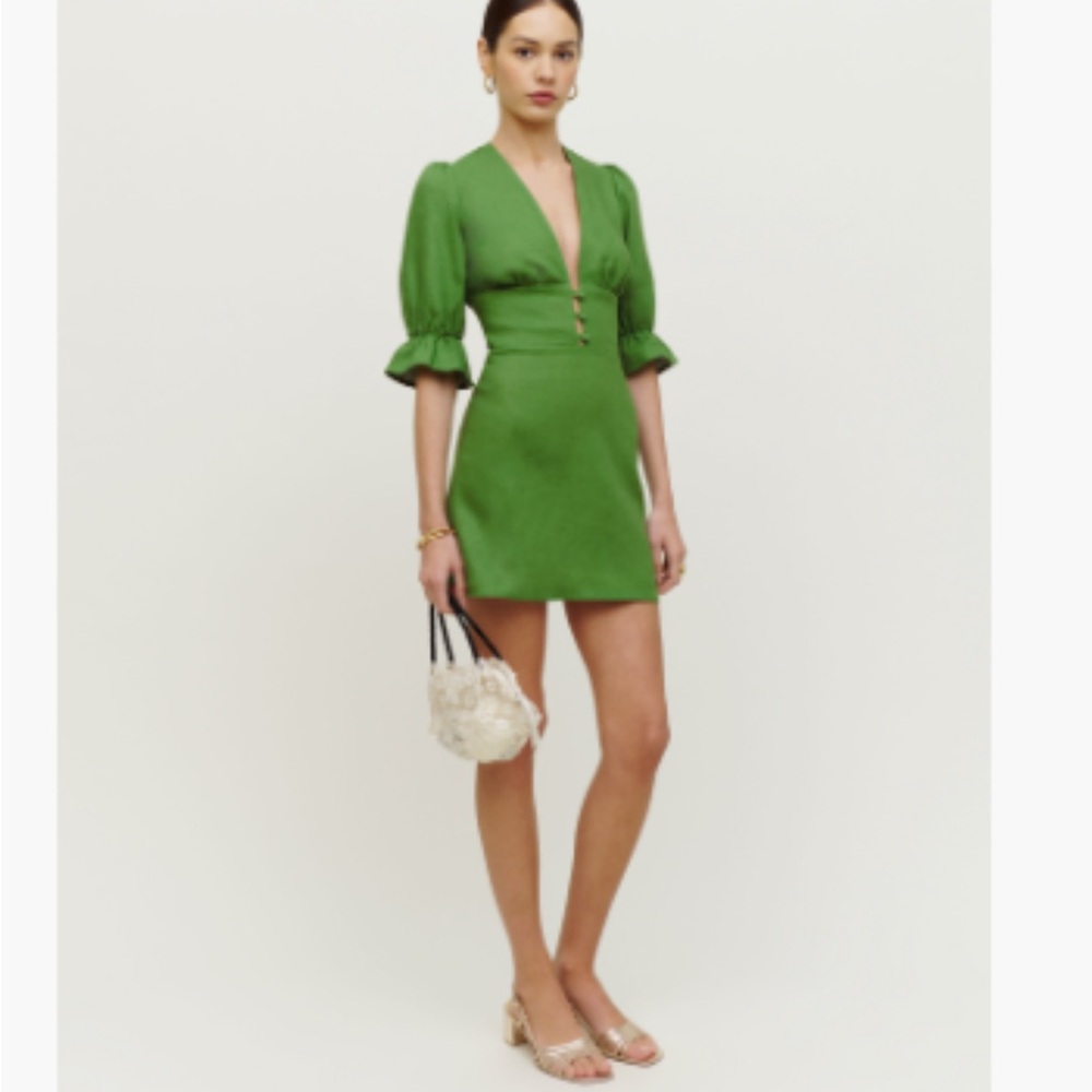 Reformation Vibrant Green Mini Dress